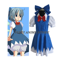 Disfraz de Anime Touhou Project Cirno, conjunto completo, vestido para Cosplay, hecho a medida 2024 - compra barato