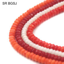 Free Shipping  2x4MM 4 Colors Faceted Real Rondelle Column  Natural Coral Spacer Beads Strand 15" 2024 - buy cheap