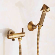 Chuveiro higiênico com válvula de canto para parede, pulverizador de água fria portátil e higiênico para banheiro, para parede de bronze 2024 - compre barato