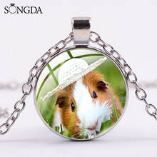 New Guinea Pig Pendant Necklace Art Photo Glass Cabochon Lovely Metal Necklace Cartoons Choker For Kids Women Girl Gift Jewelry 2024 - buy cheap