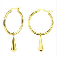 Brief Hoop Earrings Circle Shape 316l Stainless Steel Earring IP Plating No Fade Allergy Free 2024 - buy cheap