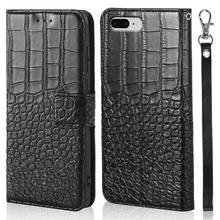 Flip Cover Leather Phone Case For iPhone 7 8 SE2020 Magnetic Car Plate For iPhone 7plus 8Plus Crocodile Skin Wallet phone case 2024 - buy cheap
