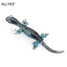 ALLYES Cute Enamel Lizard Brooches for Women Reptile Animal Rhinestone Brooch Statement Jewelry Vintage Accessories 2024 - buy cheap