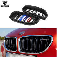 Dual Slats Carbon Fiber Front Grille For BMW M 6 Series F06 F12 F13 M6 Bumper Grill 2012 2013 2014 2015 - On 2024 - buy cheap