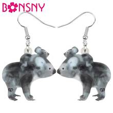 Bonsny brincos de coala acrílico austrália, animal gota, decoração, joias para mulheres, meninas, adolescentes, crianças, charmoso, venda quente, presente em atacado 2024 - compre barato