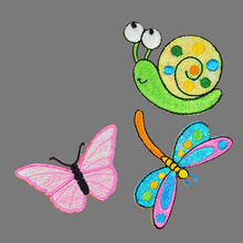 Patch bordado borboleta libélula bonito aplique em ferro em pedaços de abelha do mel para roupas adesivos moda diy 2024 - compre barato