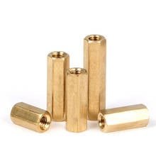 3pcs M4 hex through hole copper stud nuts motherboard chassis hexagon Isolation column support post brass nut 12mm-100mm length 2024 - buy cheap