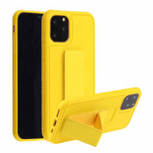 Caso do telefone de silicone com anel de mão titular para o iphone 11 pro max 11pro 12 13 7 8 plus 6s x xr xs se 2020 capa amarelo acessórios 2024 - compre barato