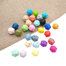 Chenkai 100pcs 17mm Silicone Icosahedron Teether Beads Baby Geometric Bead For DIY Baby Teether Necklace or bracelet Accessories 2024 - buy cheap