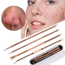 4pcs/set Blackhead Comedone Acne Rose Gold Pimple Belmish Extractor Vacuum Blackhead Remover Tool Spoon for Face Skin Care Tool 2024 - buy cheap