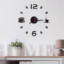 Reloj de pared 3D con pegatina de espejo de superficie de café, acrílico moderno para decoración de hogar, oficina, sala de estar, Relojes de pared DIY #065 2024 - compra barato