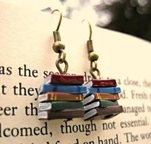 2020 Cross-border Hot Style School Retro Library Pile of Book Earrings European and American Multicolor Book Earrings Jewelry 2024 - buy cheap