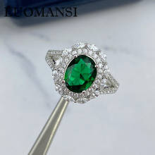 Luomansi 100%-S925 Sterling Silver Real Emerald Super Shining Gemstone Ring for Women's Gifts Wedding Party Fine Jewelry 2024 - buy cheap