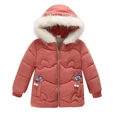 Cold Winter Thicken Coats Girls Jackets Kids Cotton Down Jacket New Year's Costumes For Children Fur Hooded Outwear Warm Clothes 2024 - buy cheap