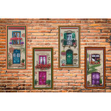 Top Quality Beautiful Counted Cross Stitch Kit Four Colors Balcony Windows Terrace Veranda Red Blue Green Purple Free Shipping 2024 - buy cheap