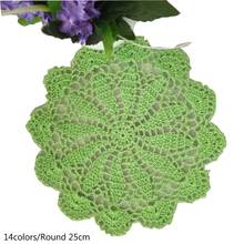 New cotton lace table place mat crochet coffee round placemat pad Christmas dish pan coaster cup mug tea dining doily kitchen 2024 - buy cheap