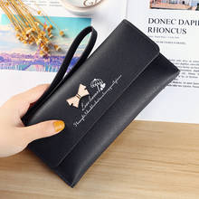 Women Wallets Purses Bowknot PU Leather Long Wallet Hasp Phone Bag Money Coin Pocket Card Holder Female Wallet Purse 2024 - купить недорого