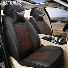 AUSFTORER Genuine Leather Seat Covers for Volkswagen VW Caddy Accessories Automotives Seat Cover for Cars Seat Cushion Protector 2024 - buy cheap