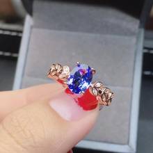 The Best Wedding Gift New Design Tanzanite Ring Natural And Real Tanzanite Ring 925 sterling silver For men or women 2024 - buy cheap