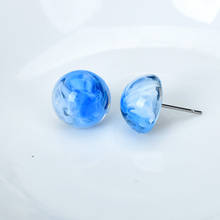 Multicolor Geometric Round Resin Stud Earrings For Women Blue Jewelry Female Party Earings Aretes De Mujer 2024 - buy cheap