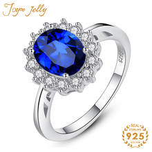 JoyceJelly Trendy Rings 925 Sterling Silver for Women Wedding Jewelry Sapphire Gemstone Hot Selling Party Gifts Wholesale 2021 2024 - buy cheap