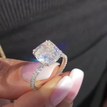 Anéis de prata esterlina 925 sólida real para mulheres, moda 2ct, corte almofada, diamante simulado, casamento, noivado, joia de dedo 2024 - compre barato