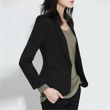 Blazer formal preto primavera outono cj026, pequeno terno feminino, jaqueta de manga comprida, mulheres, blazers e jaquetas 2024 - compre barato