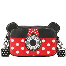 Disney princess  Minnie pu camera bag shoulder strap diagonal bag girl shoulder messenger bag girl Mickey mouse handbag 2024 - buy cheap