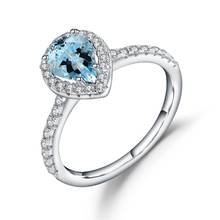 Женские кольца с натуральным голубым топазом 1,31 карата, серебро 925 пробы 2022 - купить недорого