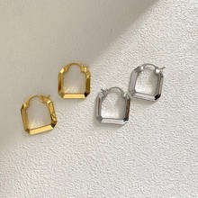 WTLTC Popular Simple Square Shaped Hoop Earrings Women's Polished Geometric Earrings 1.8cm*1.5cm Hoops Earrings 2021 INS Jewelry 2024 - buy cheap
