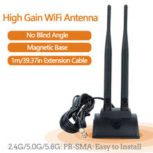 Antena WiFi Dual RP-SMA, Base magnética para enrutador inalámbrico, PCI-E, tarjeta de red WiFi, WLAN, AP, 2,4 GHz, 5,8 GHz 2024 - compra barato