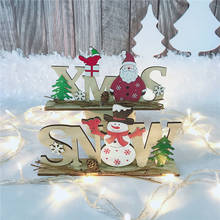 Xmas Decoration Santa Claus Wooden Ornaments New Year Decoration 2021 Christmas Ornament Navidad 2020 Merry Christmas Noel Natal 2024 - buy cheap