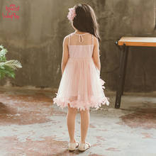 Платье для девочек Новинка 2019 года, летнее платье принцессы с цветочным рисунком розовое платье для маленьких девочек на свадьбу Детская летняя одежда платье для маленьких девочек 2024 - купить недорого