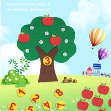 Rompecabezas Montessori de Apple Tree para niños, hecho a mano juguete de matemáticas, juego de árbol creativo, enseñanza Digital, regalo de cumpleaños para niños, 1-10 2024 - compra barato