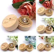 Wedding Ring Jewelry Trinket Box Lettered Wood Jewelry Box Container Round 2024 - buy cheap