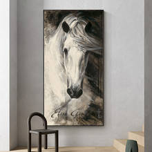Pintura decorativa de caballo Vintage, sala de estar de pared para imágenes artísticas, dormitorio, impresiones de lienzo, carteles de animales, Decoración Retro Para el hogar 2024 - compra barato