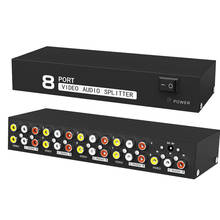Divisor RCA AV compuesto de 8 vías, 1x8, de vídeo y audio, 1 en 8, distribuidor de señal de salida para STB,DVD HDTV 2024 - compra barato
