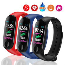 M3 smart bracelet, heart rate, blood pressure, exercise pedometer information push, smart reminder, color screen bracelet 2024 - buy cheap