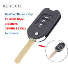 Keyecu-llave remota para Honda Accord Fit Odyssey 2006 2007, mando a distancia, 3 botones, 315MHz, 8E, llave del coche con Chip 2024 - compra barato