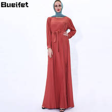 Vestido hijab dubai muçulmano, turquia, roupa abaya musulman de fashion, vestido longo hijab, vestido feminino europeu 2024 - compre barato