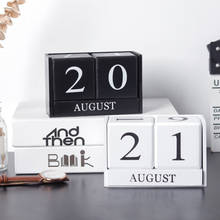 Wooden Block Perpetual Calendar Month+Day Desktop Tabletop Decor Ornament 2024 - buy cheap