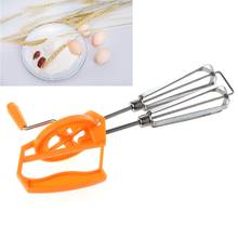 Rotary Hand Whisk Egg Beater Mixer Stainless Steel Manual Shaker Kitchen Blender 10166 2024 - buy cheap