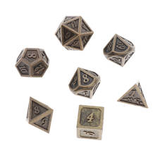 7 Lot Polyhedral Dice Standard Size Bronze For Dragon Scale DnD Pathfinder 2024 - buy cheap