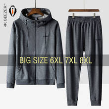 Men Hoodies Pants Sets Zipper 5XL 6XL 7XL 8XL Tracksuit Set Sweatshirts Casual Hoodies Student Pullovers Black Hoody Streetwear 2024 - buy cheap