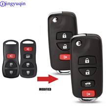 jingyuqin Modified 3/4 Buttons Remote Folding Car Key Shell For Nissan Infiniti Xterra Frontier Muranon PATHFINDER TITAN 2024 - buy cheap