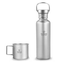 Botella de agua de titanio con tapa Extra, botella deportiva, vajilla para exteriores, Camping, ciclismo 2024 - compra barato