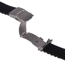 83XC-Correa de reloj de pulsera de goma de silicona impermeable, hebilla de despliegue, 18-24mm 2024 - compra barato