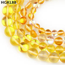 HGKLBB Natural amarillo piedra labradorita cuentas 6/8/10MM 15 ''Flash redondo cuentas sueltas para hacer joyas pulsera DIY Accesorios 2024 - compra barato