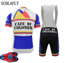 Синие колумбийские комплекты велосипедных Джерси с силиконовой подушкой 9d, летняя Джерси с коротким рукавом + брюки с нагрудником, велосипедная одежда, велосипедная одежда schlafly 2024 - купить недорого