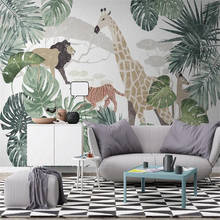 Milofi-papel tapiz grande 3D personalizado, mural nórdico de plantas tropicales, animal, jirafa, TV, fondo, mural de pared 2024 - compra barato